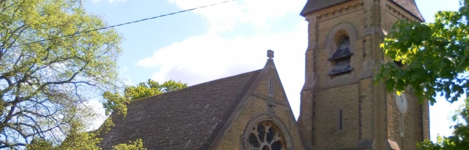 St Michael and All Angels Church, Lowfield Heath, Crawley, West Sussex, England. The former Anglican church in the former village of Lowfield Heath. Now a Seventh-Day Adventist Church. Listed at Grade II* by English Heritage (ref #363337)