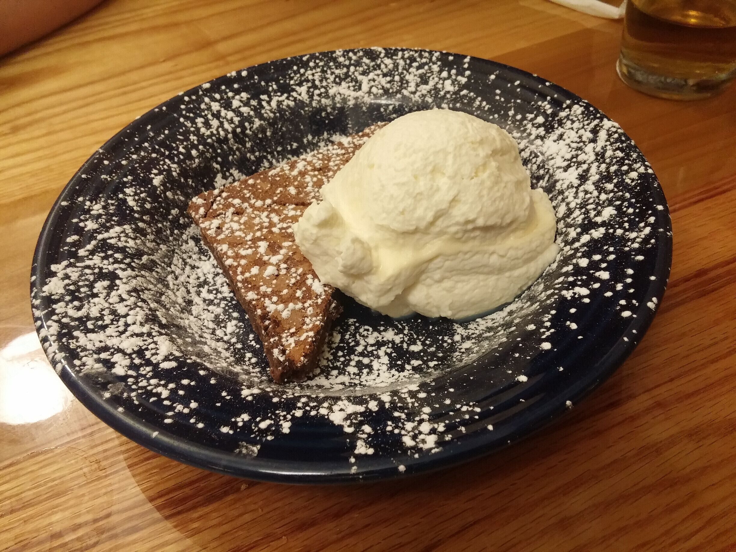 Big Chimney Brownie, a decadent and dense Belgian chocolate brownie topped with fresh house made whipped cream.

Great view of Lake Hope and the surrounding forest and #delicious food!