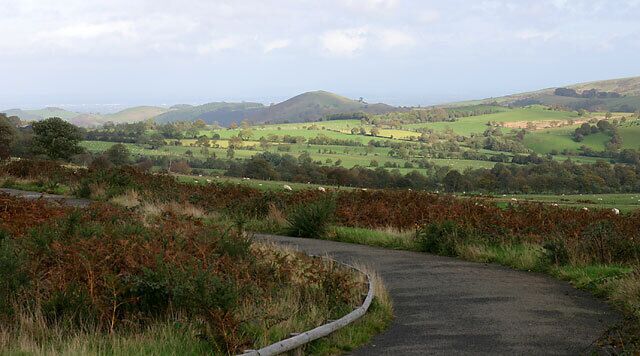 Near the Stiperstones Looking Northeast from the car park below the Stiperstones towards The Hollies and the hills beyond