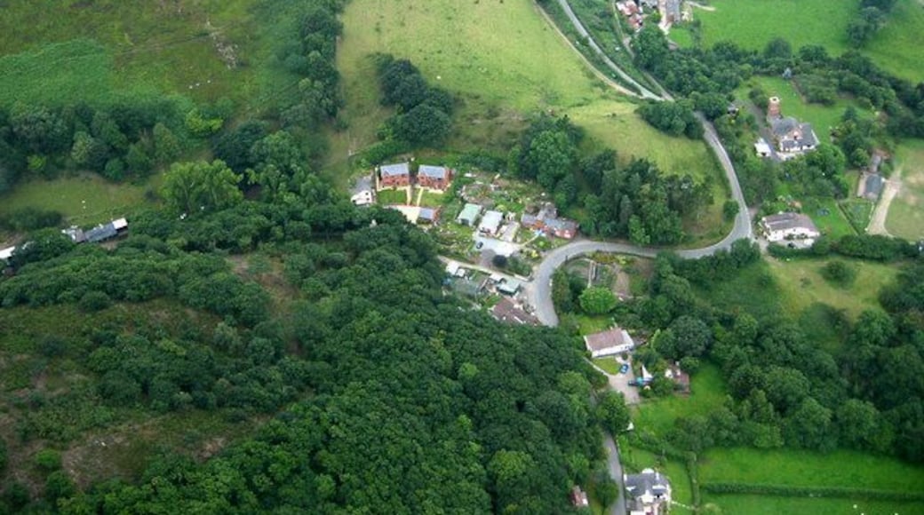 Bend in the road at Crowsnest This picture was taken from a Cessna 172 on a pleasure flight from Welshpool airport.