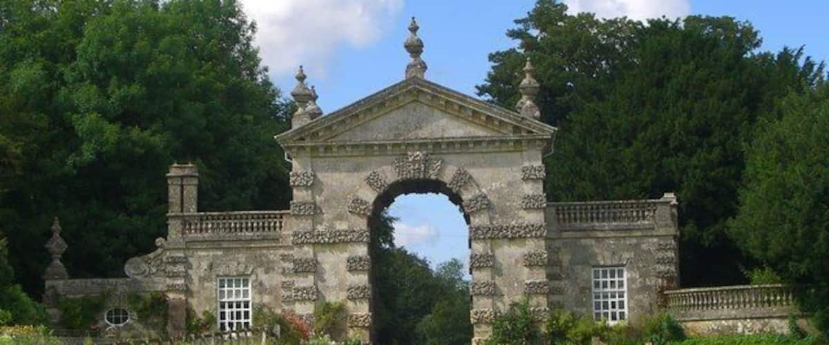 Arch into Fonthill Park This is taken from inside the park. The keystones of the arch are carved as 'Green Men', inside and out.