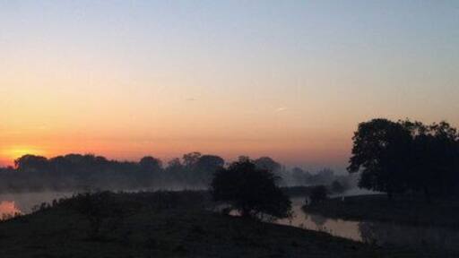 Sunrise Barnby Dun On the left the River Dun Navigation and on the right the old River Don.