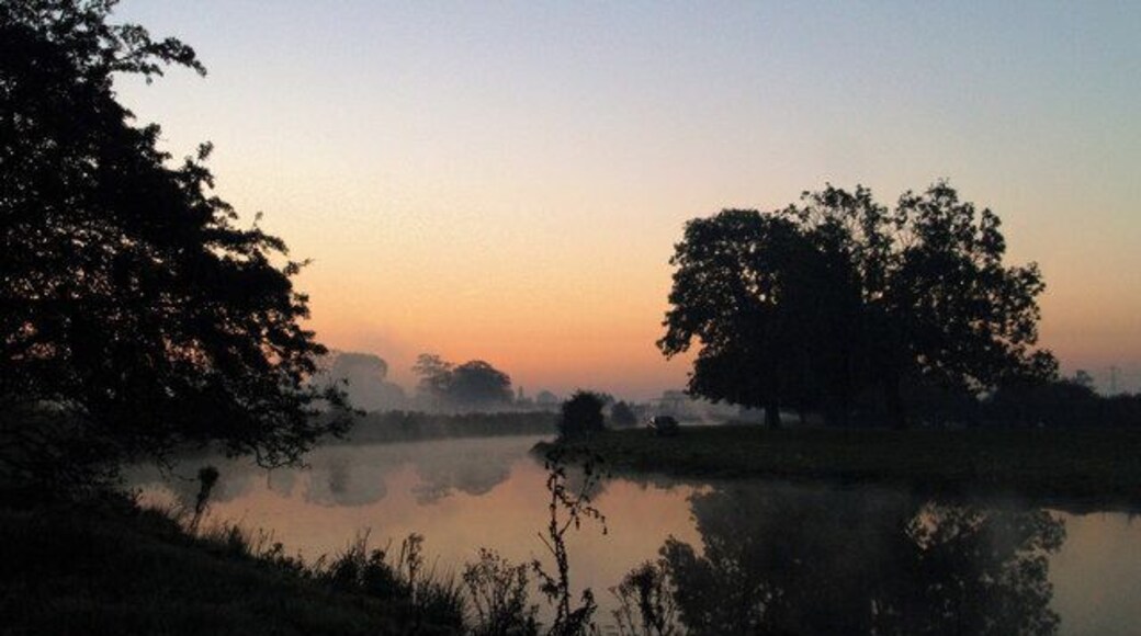 Season of mist and mellow fruitfulness A misty frosty morning at Barnby Dun. The lake in the foreground is the course of the Old River Don.