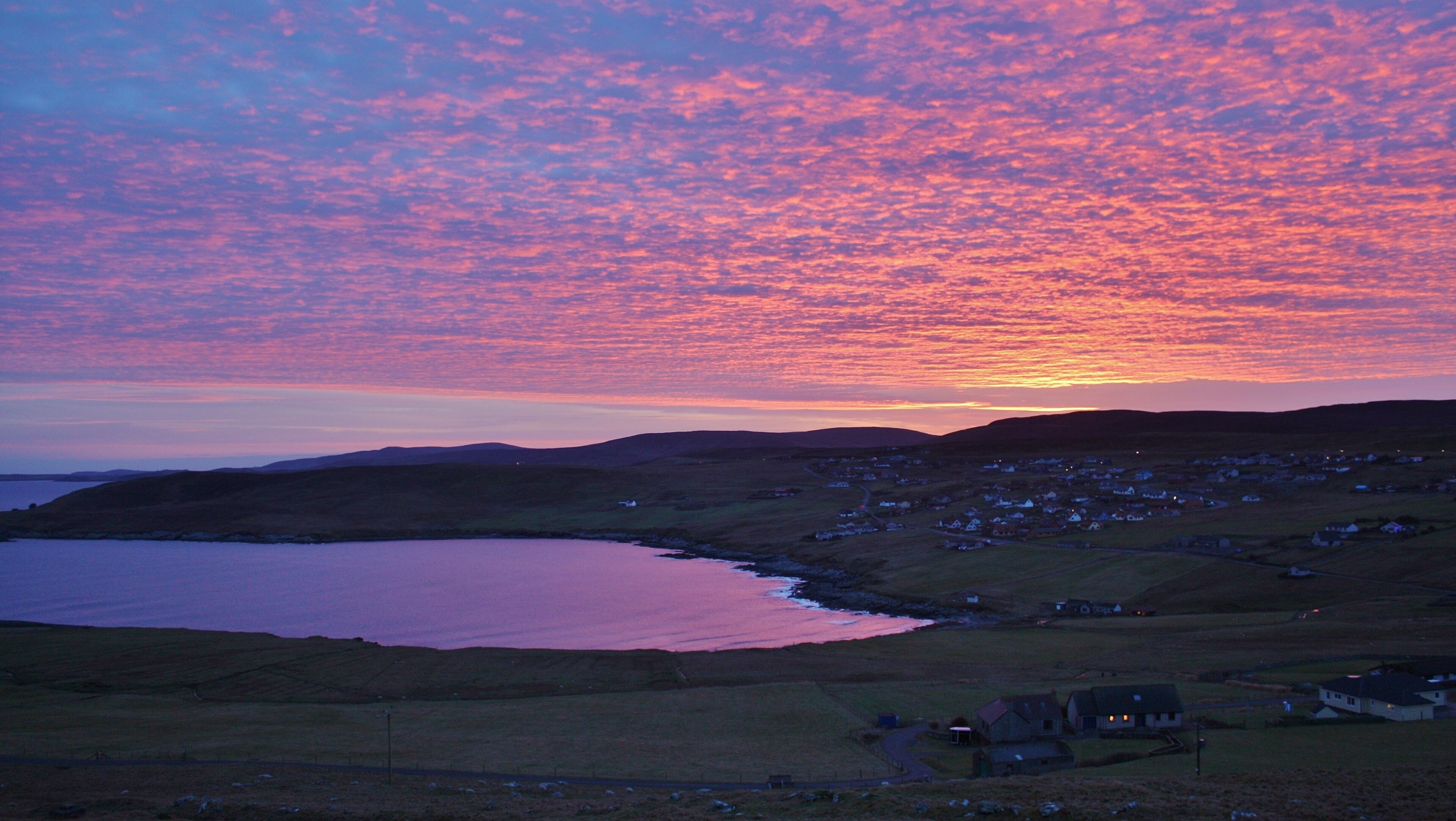 A late December sky over Gulberwick, Shetland Isles.