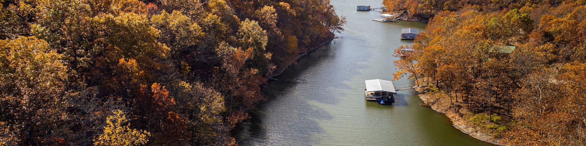 Bass Fisherman fishing in Bass Boat in Oklahoma Lake