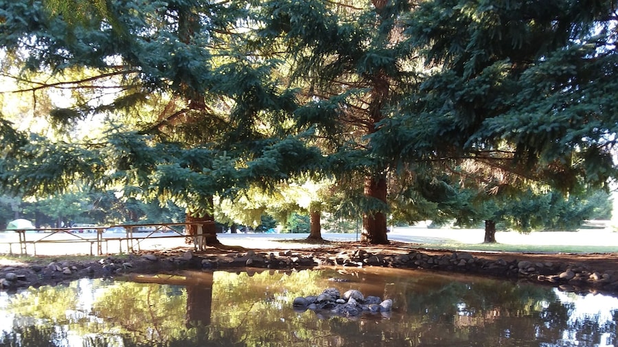 Wonderful camp with lots of places to explore. Taken at the little park. Has a fountain with artificial river/pond you can play in.
