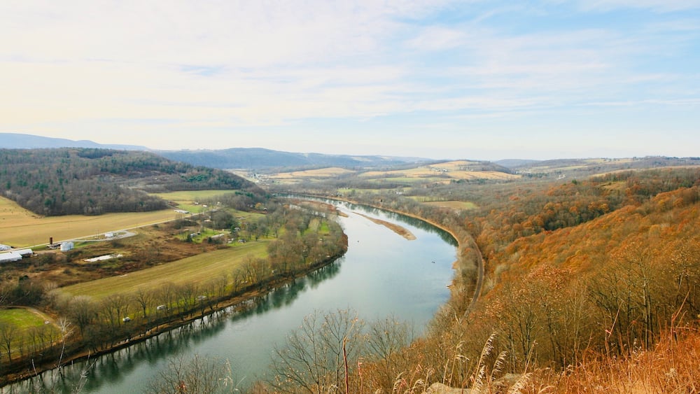 Susquehanna River on a bright sunny day in November. Pennsylvania