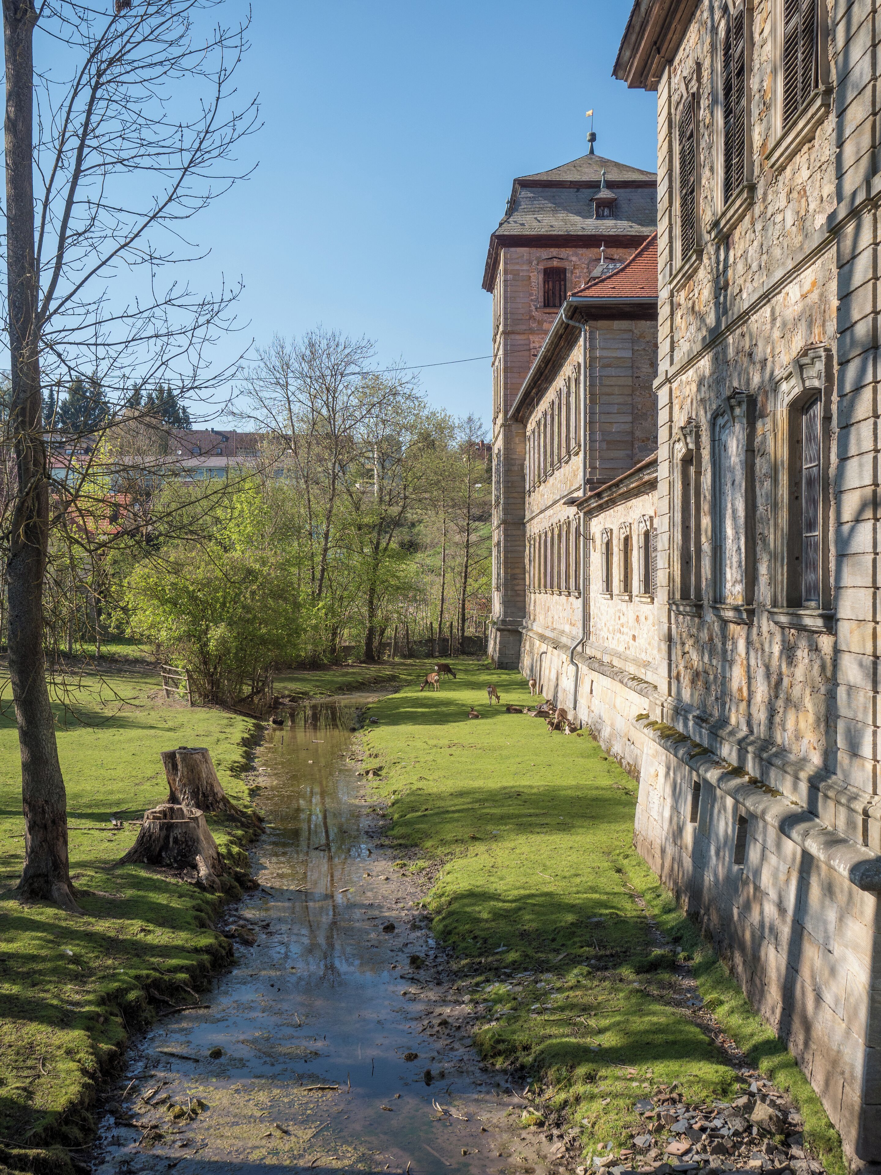 Moat around the Burgpreppach castle