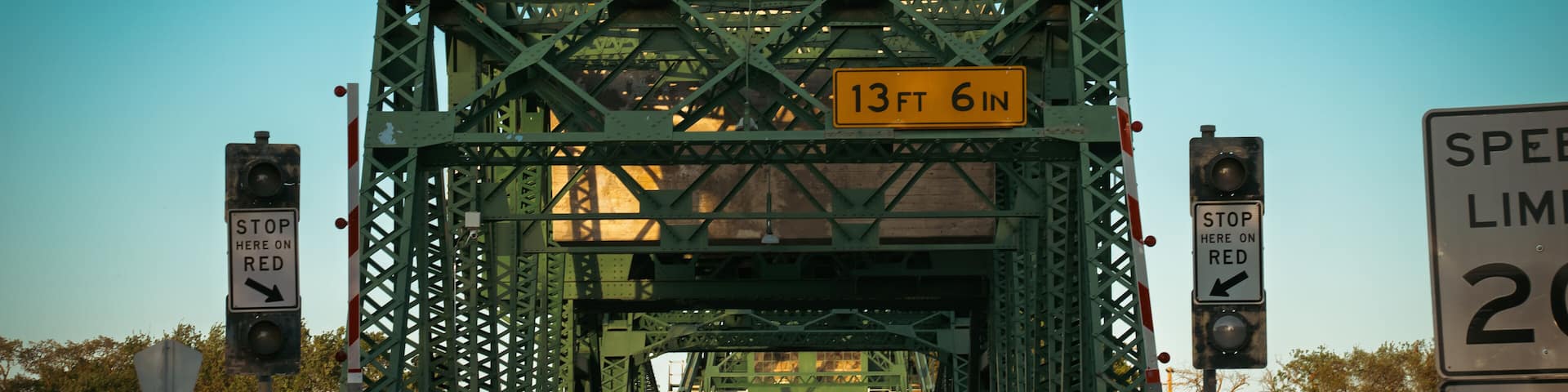 West Side Entrance of the Freeport Bridge – Steel and Sky Perspective
