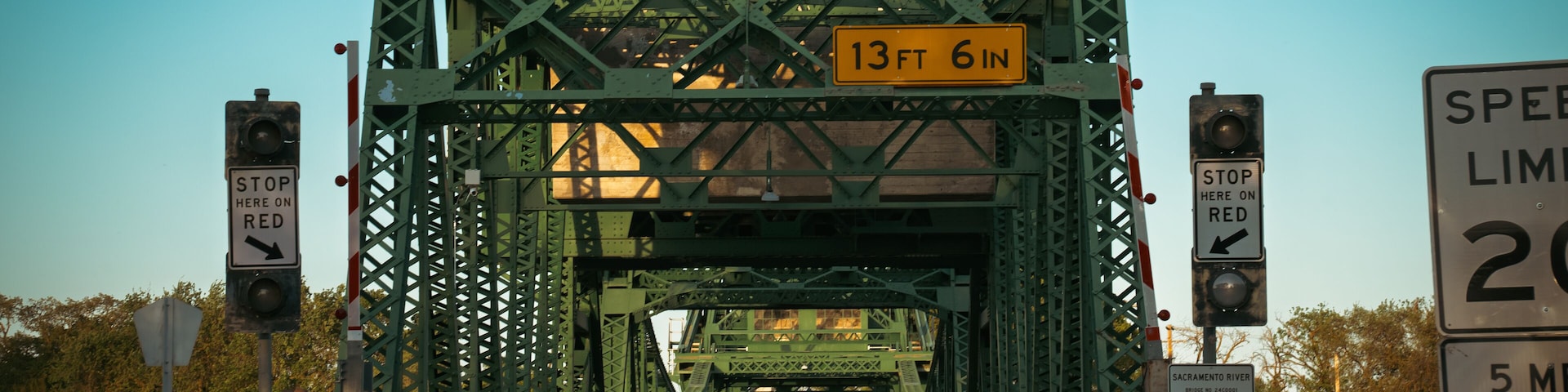 West Side Entrance of the Freeport Bridge – Steel and Sky Perspective
