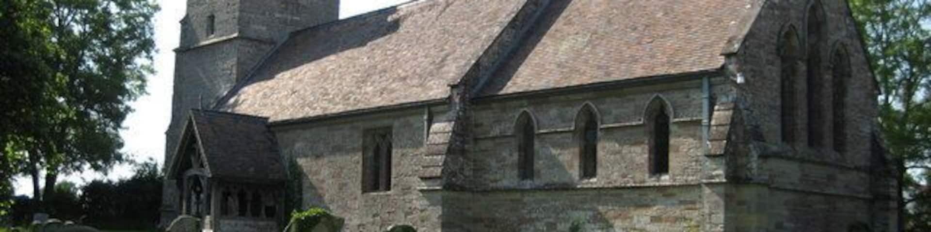 St Peter's parish church, Flyford Flavell, Worcestershire, seen from the southeast