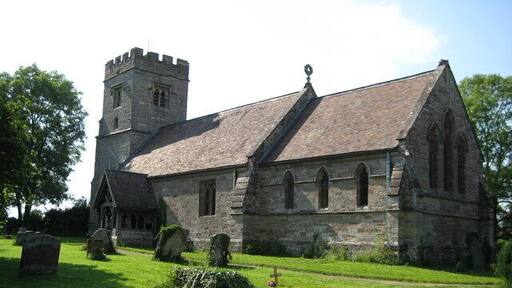 St Peter's parish church, Flyford Flavell, Worcestershire, seen from the southeast