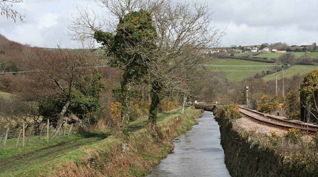 The Atlantic Coast Line (also known as the Newquay Branch Line) just north of St Blazey, flanked by the remains of the Par Canal. For more information see the Wikipedia article Atlantic Coast Line, Cornwall.
