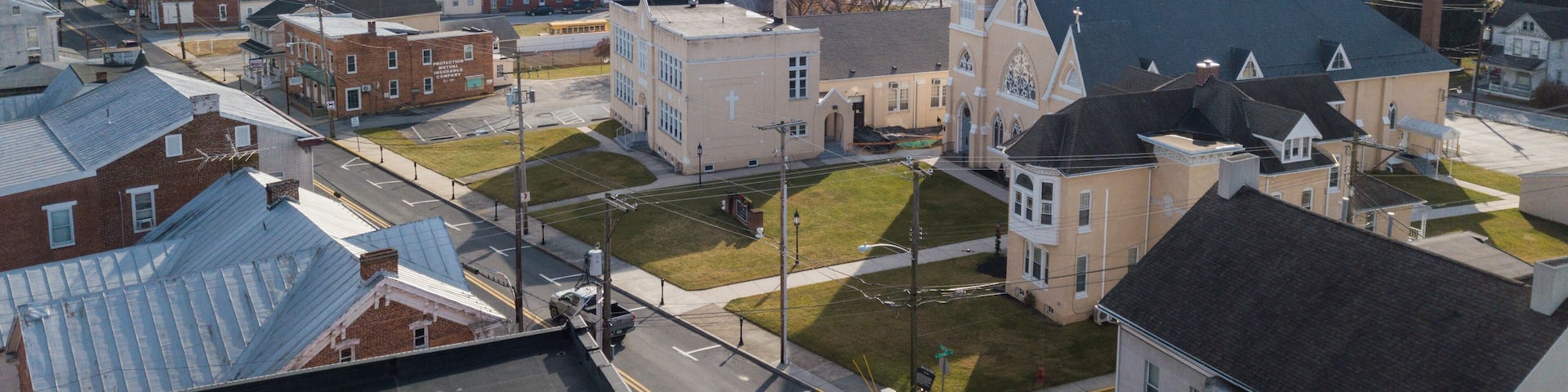 Aerials of Historic Littlestown, Pennsylvania neighboring Gettysburg