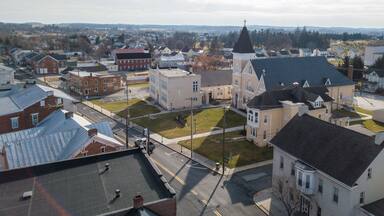 Aerials of Historic Littlestown, Pennsylvania neighboring Gettysburg