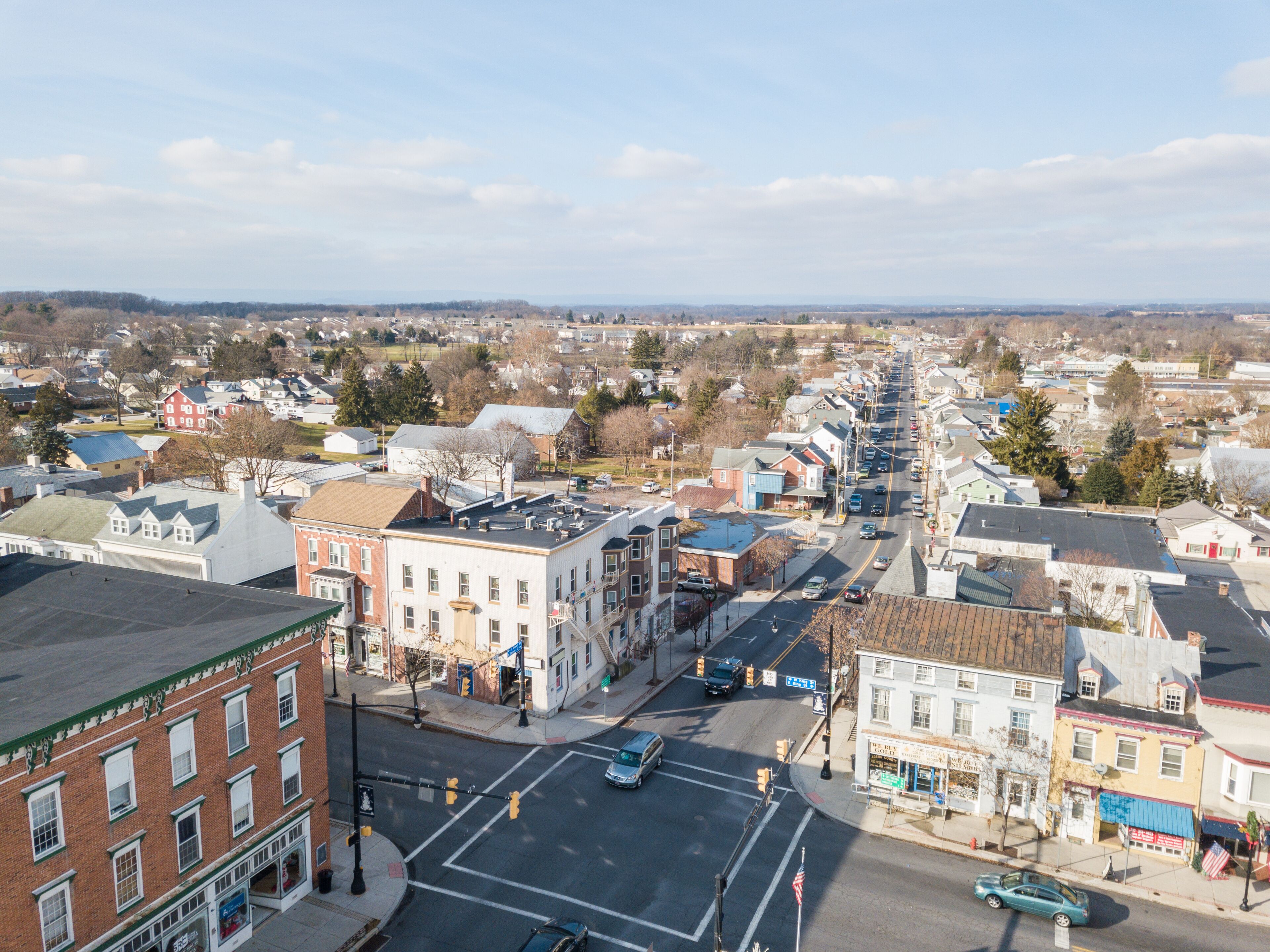Aerials of Historic Littlestown, Pennsylvania neighboring Gettysburg