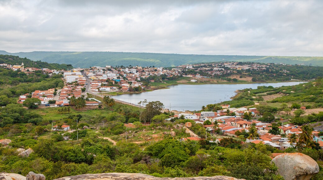 Lagoa Nova, Rio Grande do Norte, Brazil - March 12 2021:Aerial image of the city of Lagoa Nova