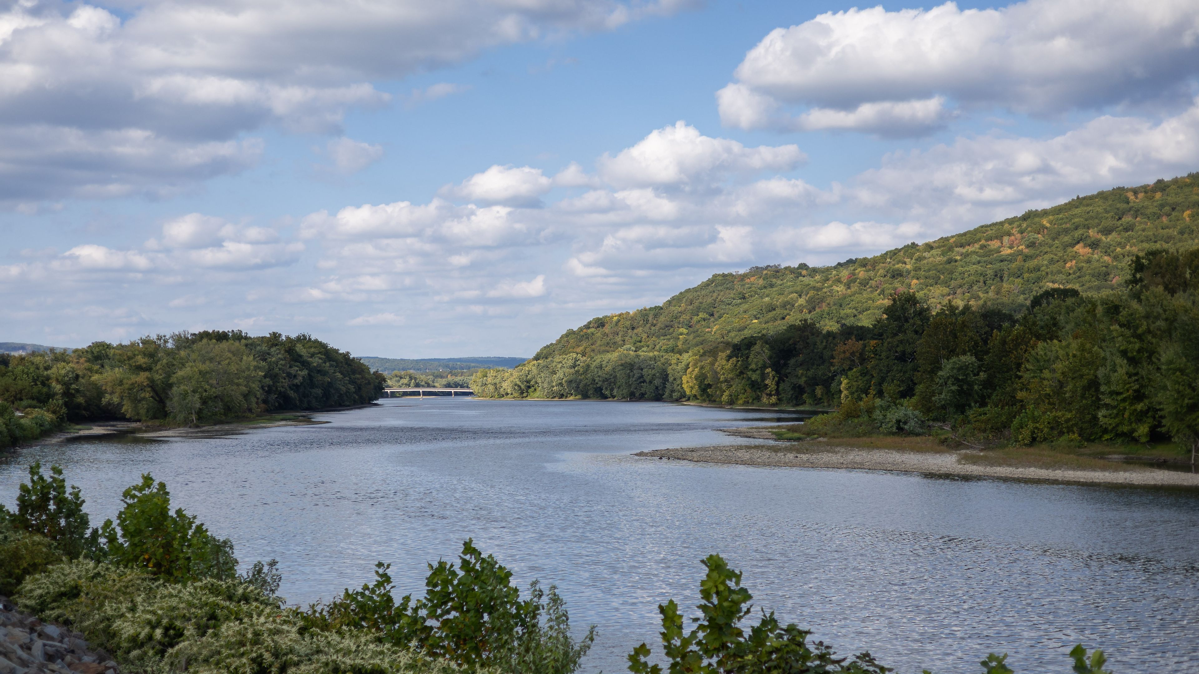 Susquehanna River Landscape with Forested Hills in Pennsylvania
