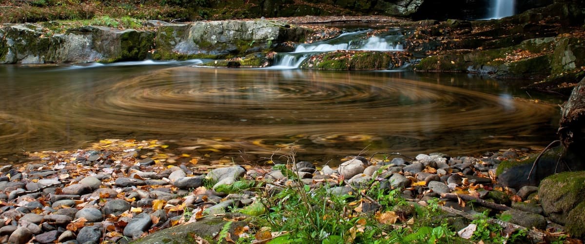 Found a whirl pool at the base of this waterfall