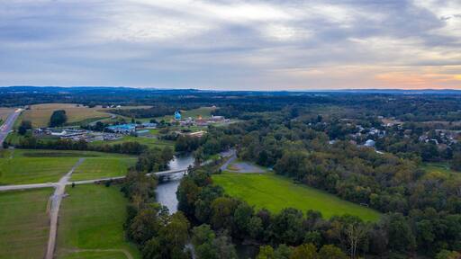 Hershey Pennsylvania USA Aerial View Swatara Creek Farm Land