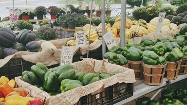 The one benefit to my parents living in rural Pennsylvania is that there is a never-ending selection of fresh produce right down the road. This farm market, on the corner of two busy roads, is my favorite. They have a tiny room of decorations for your home which I like to view but my favorite part has to be the tables and tables of flowers, fruits, and vegetables. The air is rich with a sweet, delicious scent. Your mouth will water -- that's how fresh everything is! It's also really cheap.
Seriously, the best fruits and veggies I've ever had for snacking and cooking has come from this place. Every time I visit my parents I make it a point to visit there and take armfuls of fruits and veggies back home with me.
