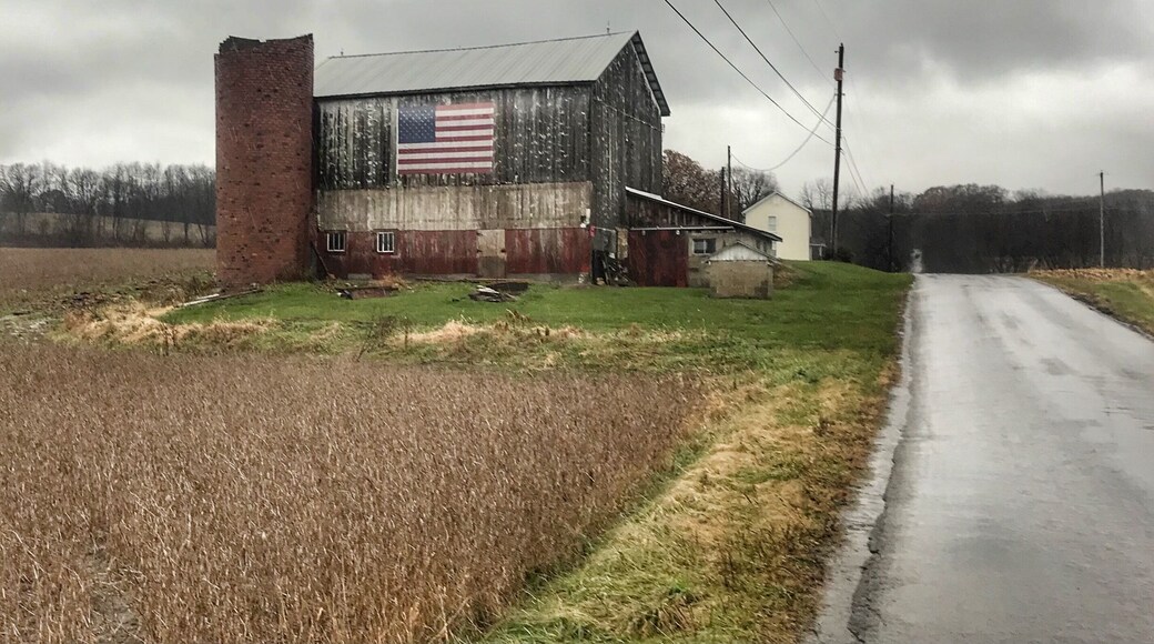 Backroads in America. #barns #flags #usa #rural #farms #backroads