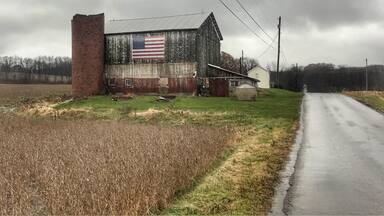 Backroads in America. #barns #flags #usa #rural #farms #backroads