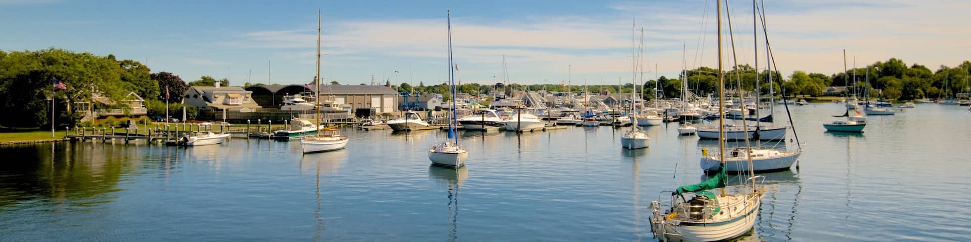 Rhode Island showing boating and a bay or harbor