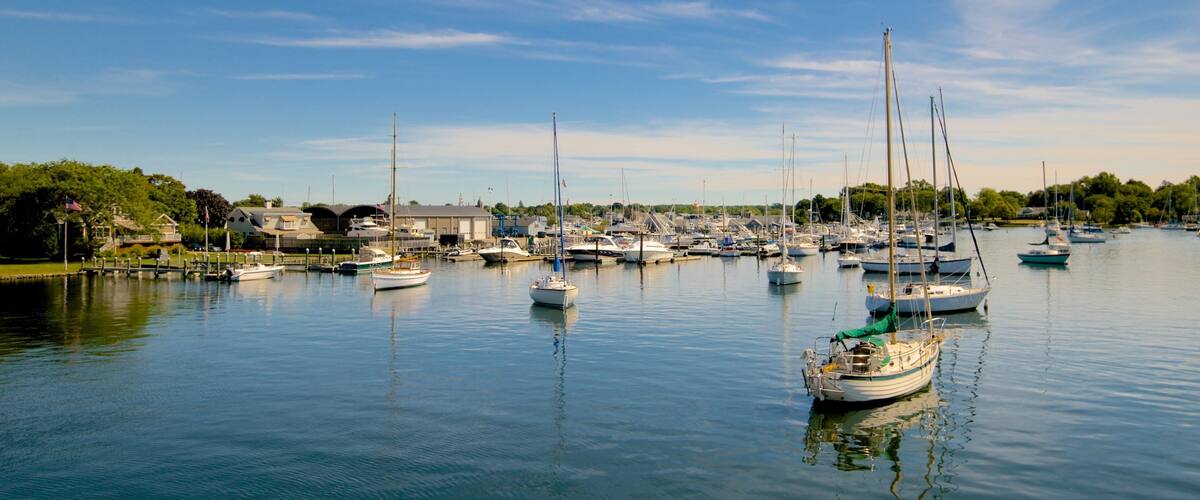 Rhode Island showing boating and a bay or harbour