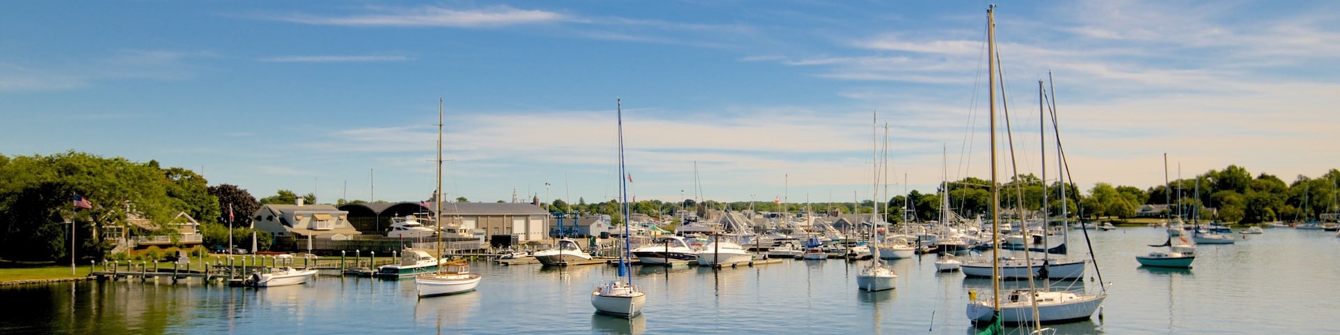 Rhode Island showing boating and a bay or harbour
