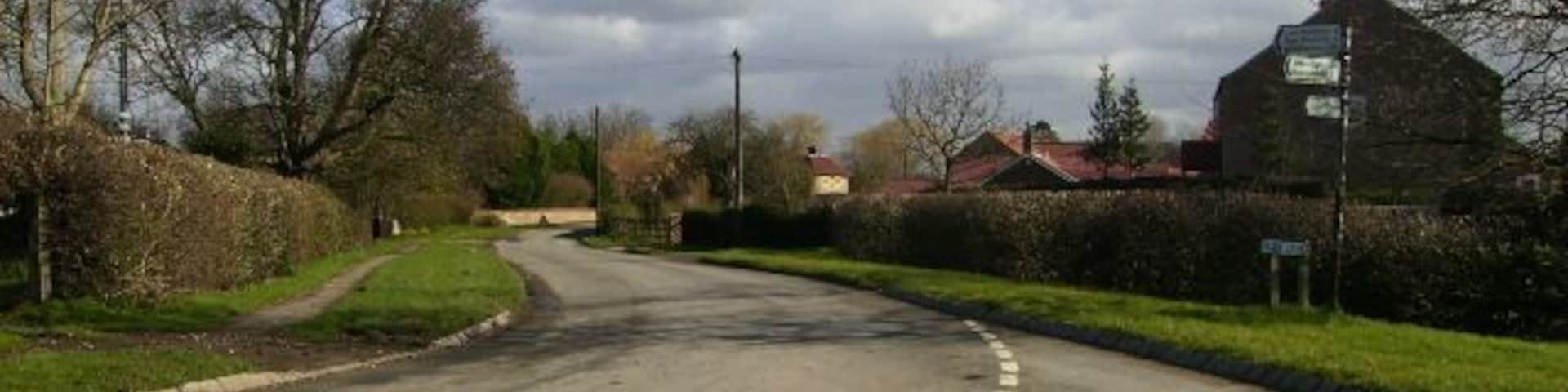 Road junction entering Lower Dunsforth