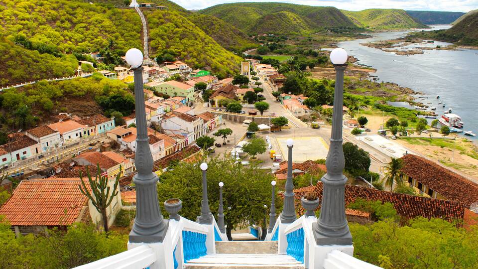 View of the historic town of Piranhas, Alagoas, Brazil.