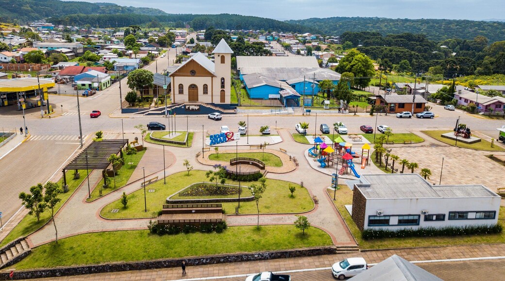 Jaquirana RS - Aerial view of the central square of Jaquirana, Rio Grande do Sul