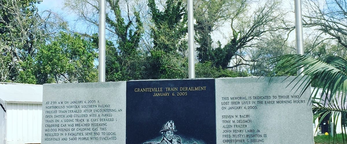 Because of this accident back on 06 January 2005, much of Graniteville's industry was shut down and many jobs were lost.
https://en.wikipedia.org/wiki/Graniteville%2C_South_Carolina%2C_train_crash