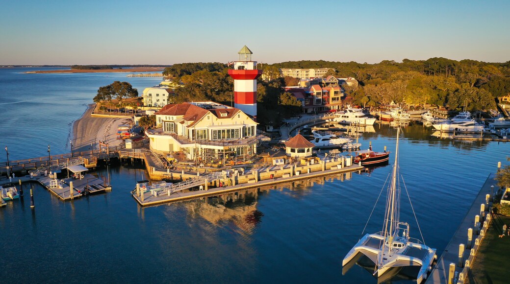 Aerial View of Harbour Town and lighthouse on Hilton Head Island South Carolina