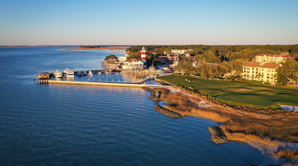 Aerial View of Harbour Town and lighthouse on Hilton Head Island South Carolina