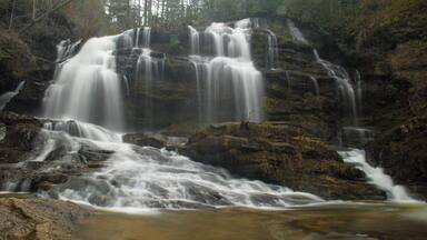 A beauty 50ft waterfall right before the creek feeds into the gorgeous Chattooga River. A very nice spot in the South Carolina forest! For a video guide of the hike to this destination, please visit: https://www.hdcarolina.com/episode/long-creek-falls