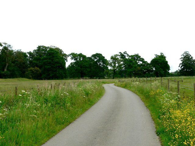 The Quiet Road to Sancton at Houghton, East Riding of Yorkshire, England. The photograph shows one of two short stretches of road on a circular walk from Newbald via Houghton Moor and Sancton.