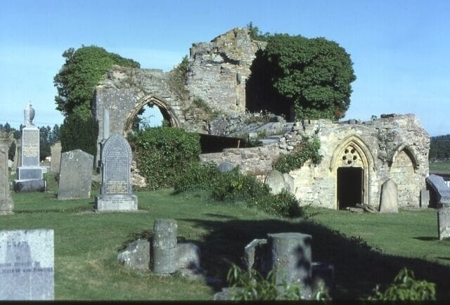 Kinloss Abbey. Legend has it that King David I became lost while hunting, and prayed for help. A white dove appeared and led him to safety, and in gratitude he founded the Abbey of Kinloss in 1150. Sadly, the evidence does not support the theory that the name is derived from 'king lost'!
