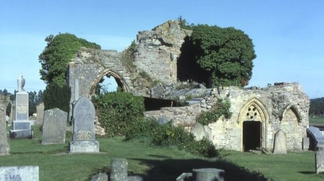 Kinloss Abbey. Legend has it that King David I became lost while hunting, and prayed for help. A white dove appeared and led him to safety, and in gratitude he founded the Abbey of Kinloss in 1150. Sadly, the evidence does not support the theory that the name is derived from 'king lost'!