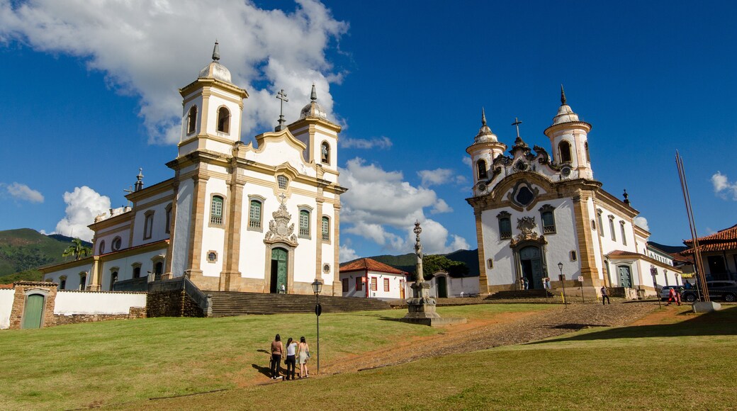 Saint Francis of Assisi and Our Lady of Carmo Churches in the Historical Town of Mariana in Minas Gerais State in Brazil