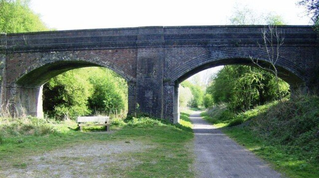 Bridge on Brampton Valley Way This clearly shows the original use of what is now the Brampton Valley Way. The former Market Harborough to Northampton railway line looks as though it may have had four tracks at this point.