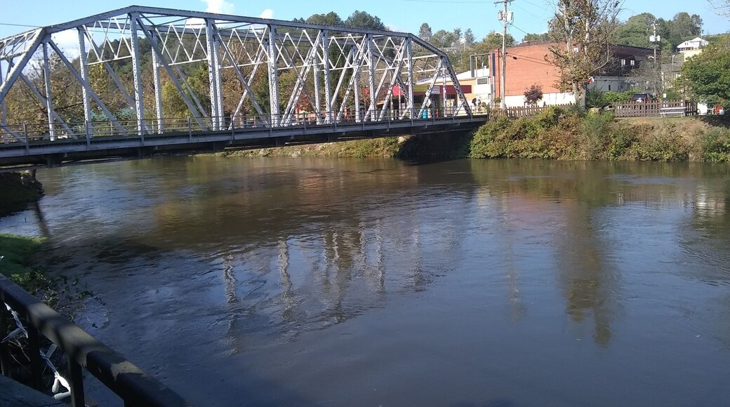 View from the coffee shop on the deck. Live music and a beautiful October day.