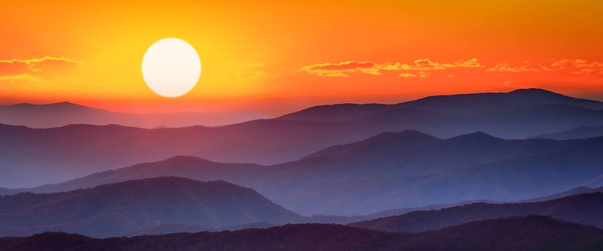 Mountain Sunset Panorama - The Great Smoky Mountains National Park