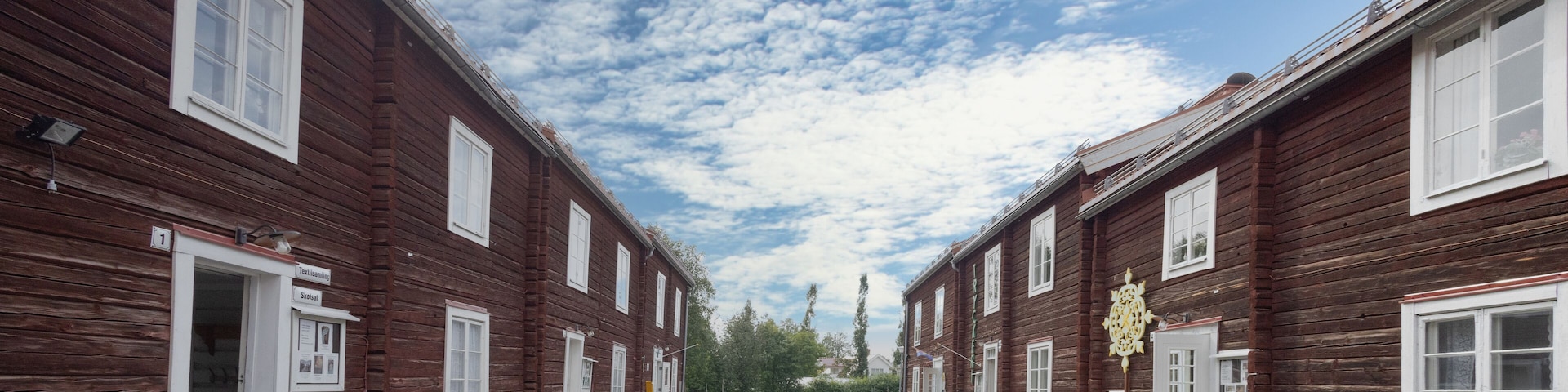 Old wooden house building in Åsele museum Norrland, Sweden, Scandinavia, Europe