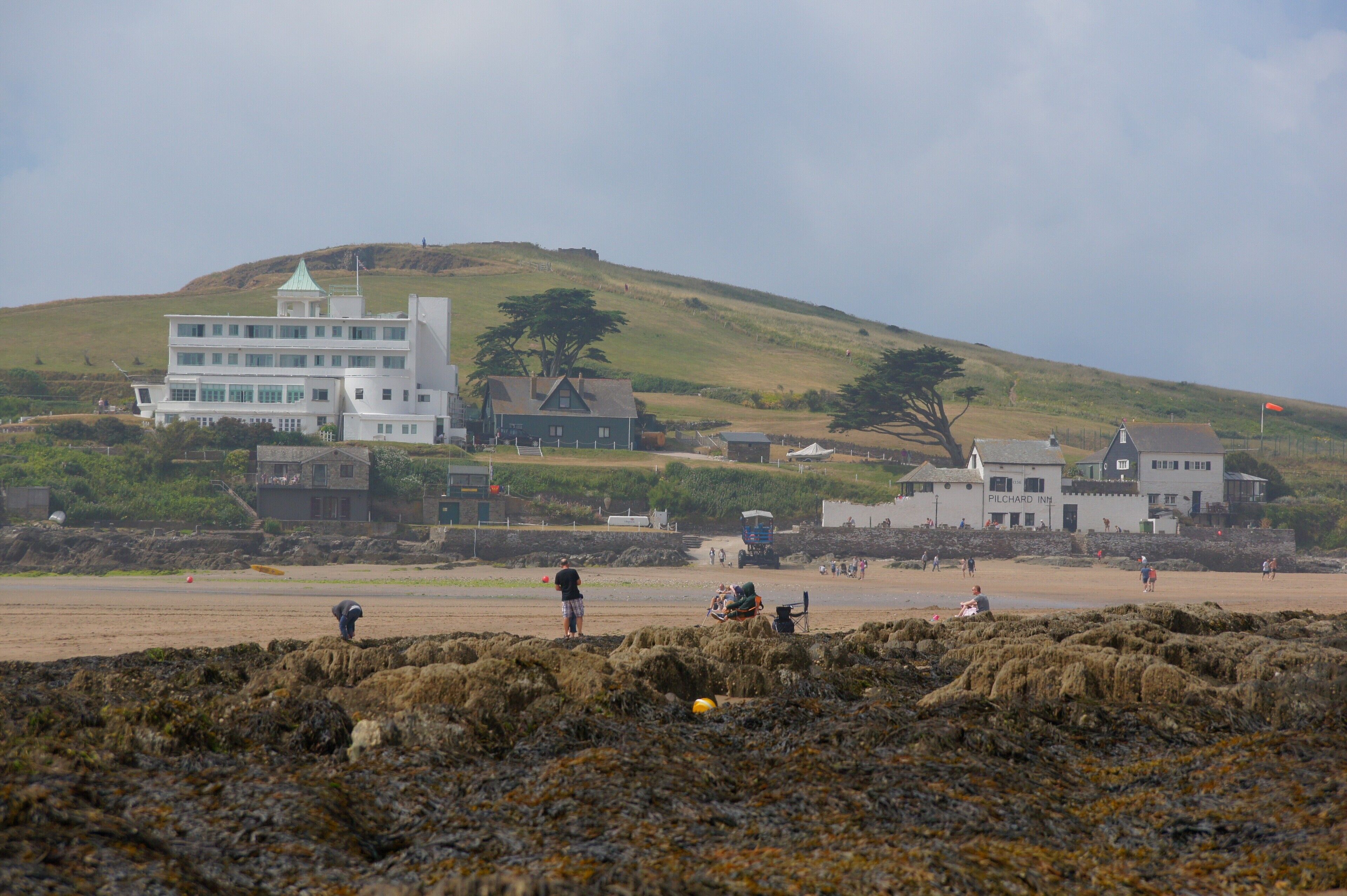The wonderful Art Deco Burgh Island Hotel, an instantly recognisable building.