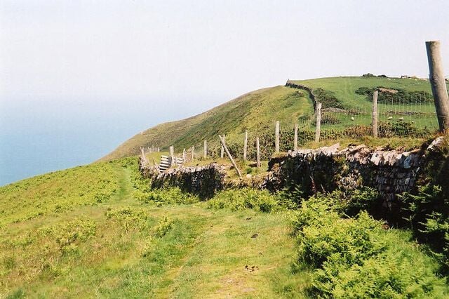 Trentishoe: the South West Coast Path. Looking east