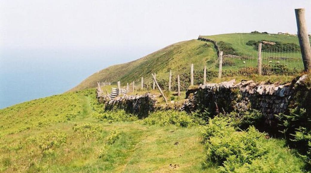 Trentishoe: the South West Coast Path. Looking east