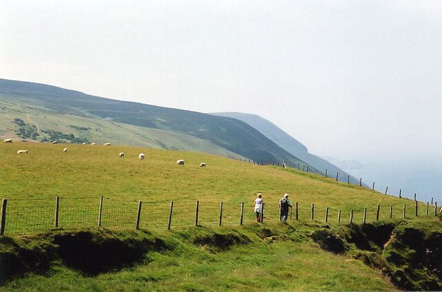 Trentishoe: the South West Coast Path. West to Holdstone Down and the Great Hangman