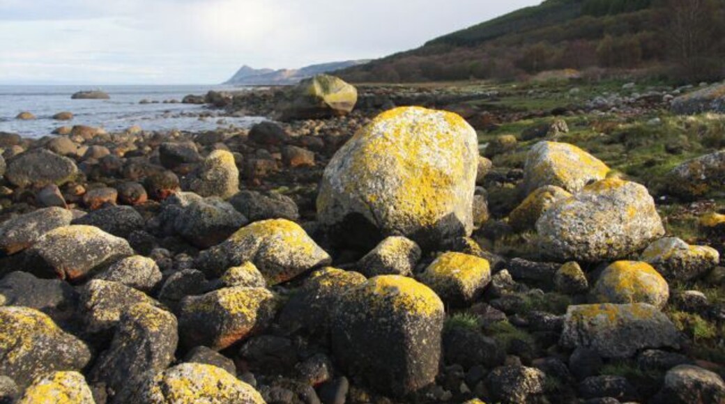 Corrie coastline This rocky coastline is south of Corrie Hotel.